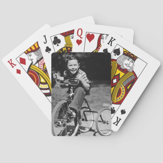 男の子の乗馬の三輪車 トランプ (裏面)