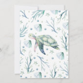 男の子の亀の赤ちゃんシャワー 招待状 (裏面)