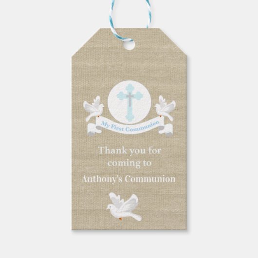 男の子の交来交ラベル ギフトタグ (正面)