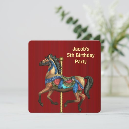 男の子の任意の数の誕生日パーティー 招待状 (スタンド正面)