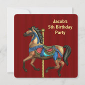 男の子の任意の数の誕生日パーティー 招待状 (正面)