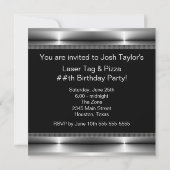 男の子の任意の数の誕生日パーティー 招待状 (裏面)