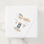 男の子の冒険衣類ライン飛行機空のベビーシャワー フェイバータグ (インサイチュ)