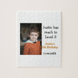 男の子の写真の名前の日付で5歳の誕生日ゲモダンーム ジグソーパズル