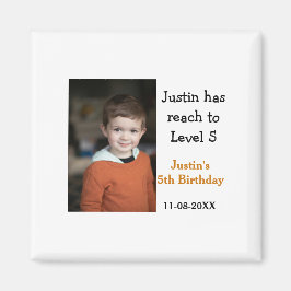 男の子の写真の名前の日付で5歳の誕生日ゲモダンーム マグネット