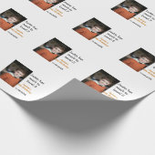 男の子の写真の名前の日付で5歳の誕生日ゲモダンーム ラッピングペーパー (角)