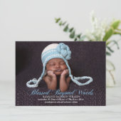 男の子の写真の誕生の発表と賛美される 案内状 (スタンド正面)