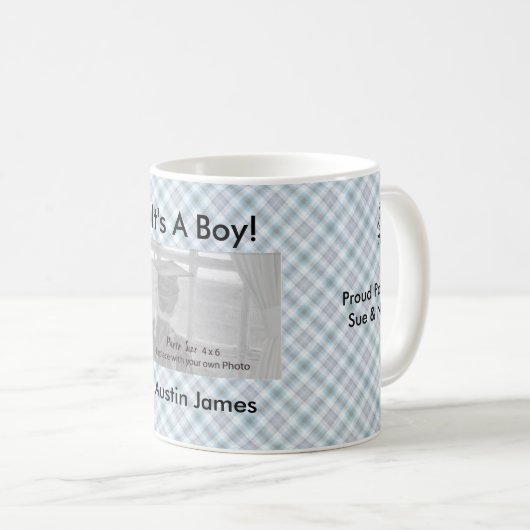 男の子の写真ギフトマグだ コーヒーマグカップ (正面右)