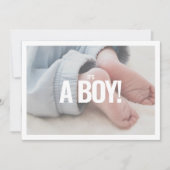 男の子の写真メモリー ベイビーシャワー カードです。 招待状 (正面)