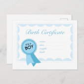 男の子の出生証明書 ポストカード (正面/裏面)