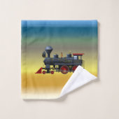 男の子の列車タオルセット バスタオルセット (ウォッシュタオル)