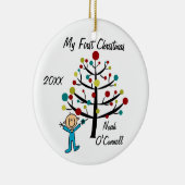 男の子の初めてのクリスマスによってカスタマイズオーナメント セラミックオーナメント (右)