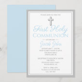 男の子の初めての聖体拝領にふさわしい招待状 招待状 (正面/裏面)