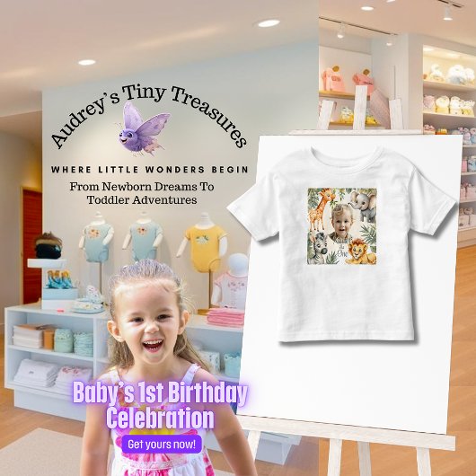 男の子の初めての誕生日 - ジャングルサファリTシャツ トドラーTシャツ
