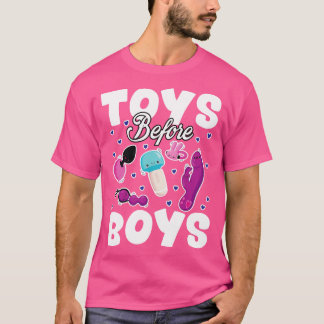 男の子の前のおもちおもしろいゃ、女の子が恥ずかしい Tシャツ