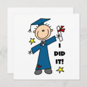 男の子の卒業生 案内状 (正面/裏面)