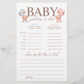 男の子の双子の予測赤ちゃんシャワーゲーム チラシ (正面)