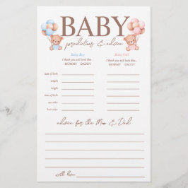 男の子の双子の予測赤ちゃんシャワーゲーム チラシ