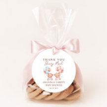 男の子の双子テディベア赤ちゃんシャワー