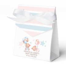 男の子の双子テディベア赤ちゃんシャワー