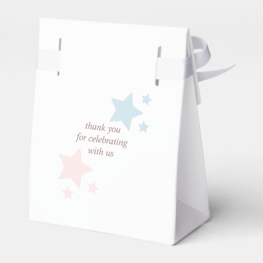 男の子の双子テディベア赤ちゃんシャワー フェイバーボックス (裏面サイド)