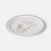 男の子の双子テディベア赤ちゃんシャワー ペーパープレート (アングル)