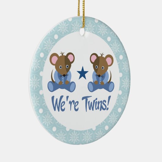 男の子の双生児のベビーのネズミの記念品のオーナメントのギフト セラミックオーナメント (右)