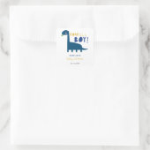 男の子の可愛い恐竜の赤ちゃんシャワーのシンプル スクエアシール (バッグ)