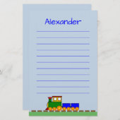 男の子の名前が付いたかわいい電車 便箋 (正面/裏面)