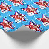 男の子の名前の年齢あなたのフォトスターパターンを追加 ラッピングペーパー (角)