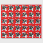 男の子の名前の年齢あなたのフォトスターパターンを追加 ラッピングペーパー (フラット)