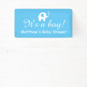 男の子の名前をカスタムするの青いベビーシャワーバナー 横断幕 (インサイチュ)