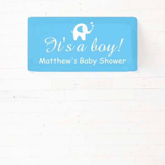 男の子の名前をカスタムするの青いベビーシャワーバナー 横断幕 (インサイチュ)