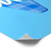 男の子の名前オーダープリント チェック柄イニシャルW ポスター (角)