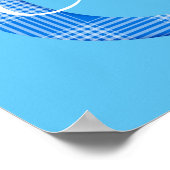 男の子の名前オーダーメイドのチェック柄イニシャルC ポスター (角)