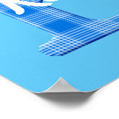 男の子の名前オーダーメイドのチェック柄イニシャルK ポスター (角)