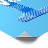 男の子の名前オーダーメイドのチェック柄イニシャルN ポスター (角)