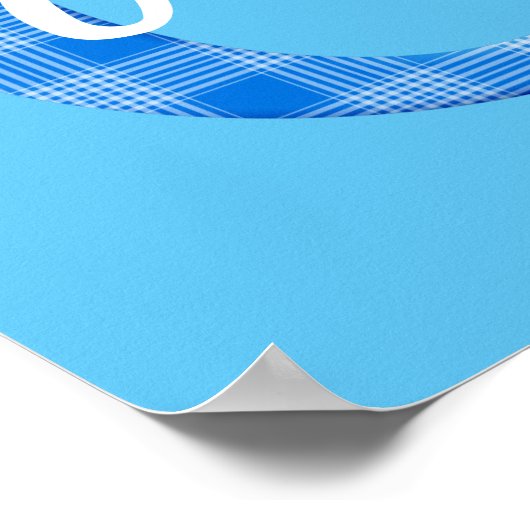 男の子の名前オーダーメイドのチェック柄イニシャルO ポスター (角)