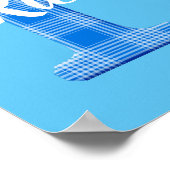 男の子の名前オーダーメイドのチェック柄イニシャルR ポスター (角)