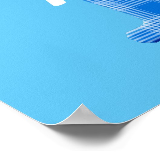 男の子の名前オーダーメイドのチェック柄イニシャルY ポスター (角)