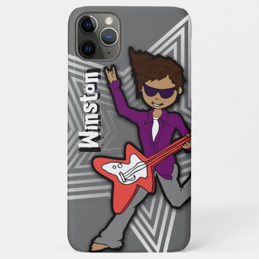 男の子の名前ロックスターキッズグレーiphoneケース Case-Mate iPhoneケース (裏面)