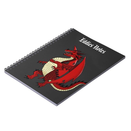 男の子の名前入りなノートのドラゴン、神話上のテーマ ノートブック (左側)