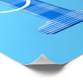 男の子の名前 オーダーメイドのチェック柄イニシャルF ポスター (角)