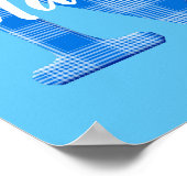 男の子の名前 オーダーメイドのチェック柄イニシャルM ポスター (角)