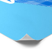 男の子の名前 オーダーメイドのチェック柄イニシャルV ポスター (角)