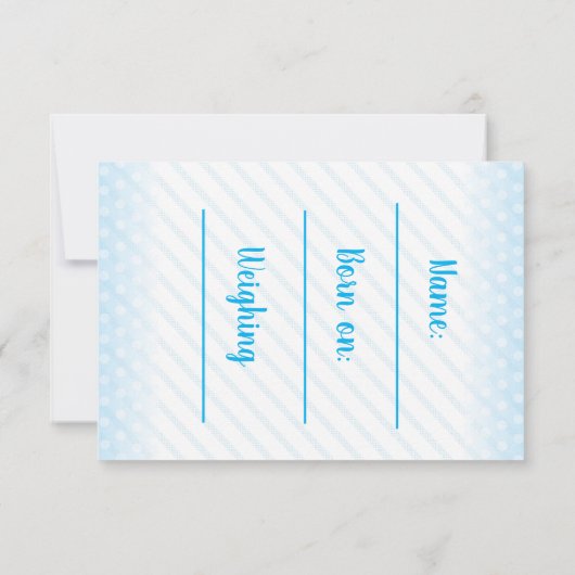 男の子の告知カードだ 案内状 (裏面)