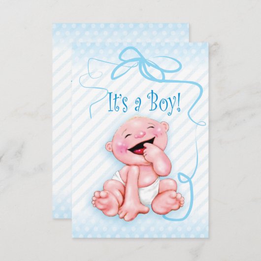 男の子の告知カードだ 案内状 (正面/裏面)