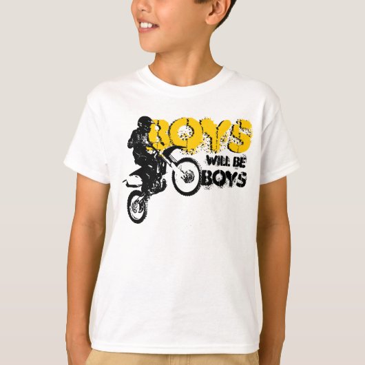 男の子の土のバイクのTシャツ Tシャツ (正面)