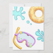 男の子の夏のトロピカルプールベイビーシャワー 招待状 (裏面)