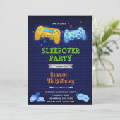 男の子の外泊パーティーのゲーム招待状 サンキューカード (スタンド正面)